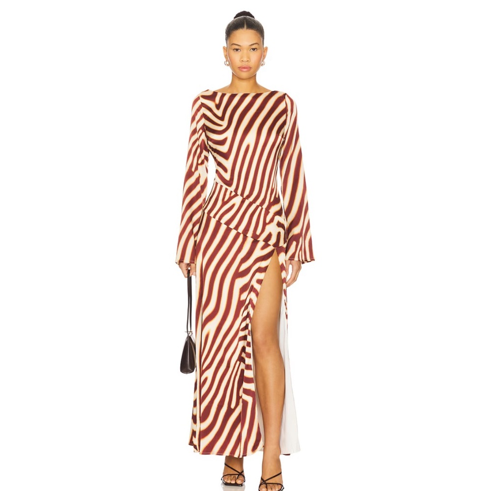 Montie Sleeved Maxi Dress in Montie Chocolate by Seven Wonders (NWOT)